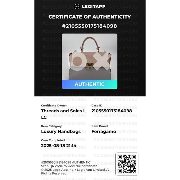 Ferragamo Sofia Handbag Calf Leather - Style 21 D543/19 - Picture 15 of 16